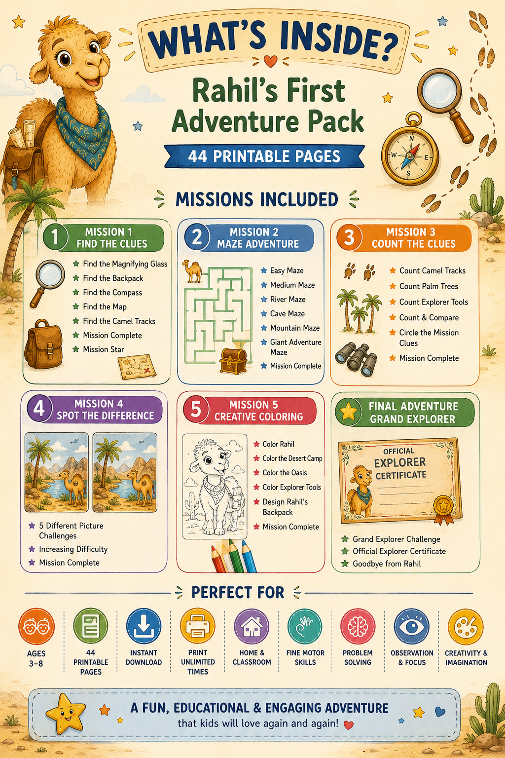 Rahil’s First Mission | Printable Activities