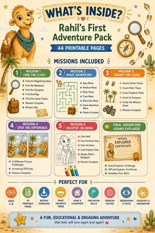 Rahil’s First Mission | Printable Activities
